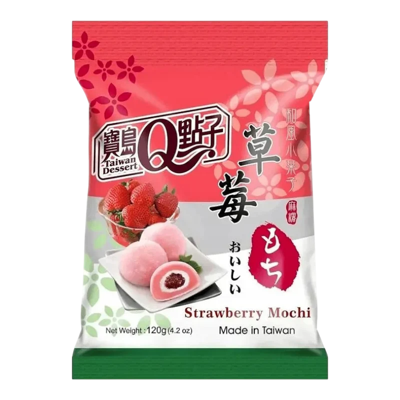 Mochi taiwanês em saco sabor morango SC