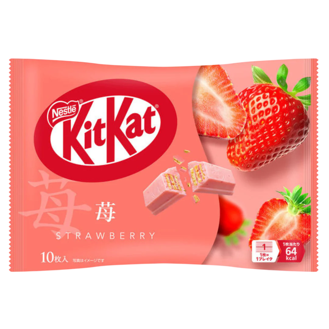 Nestlé Japanese KitKat Mini Chocolate de Wafer: Morango ( 10 pedacos ) SC