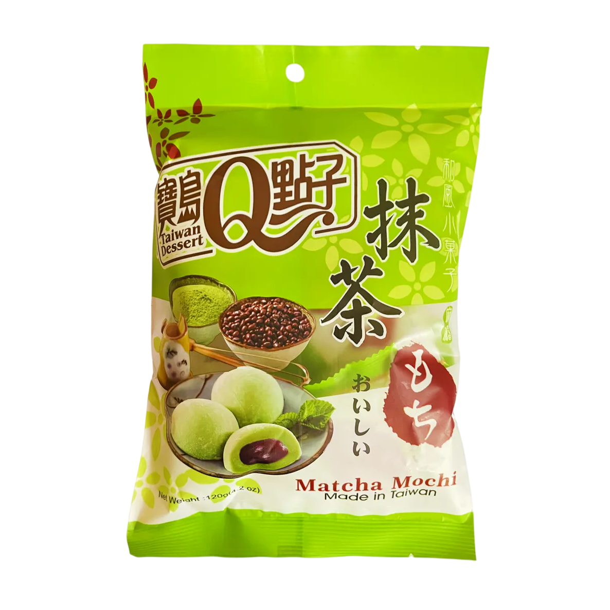 Mochi taiwanês em saco sabor matcha SC