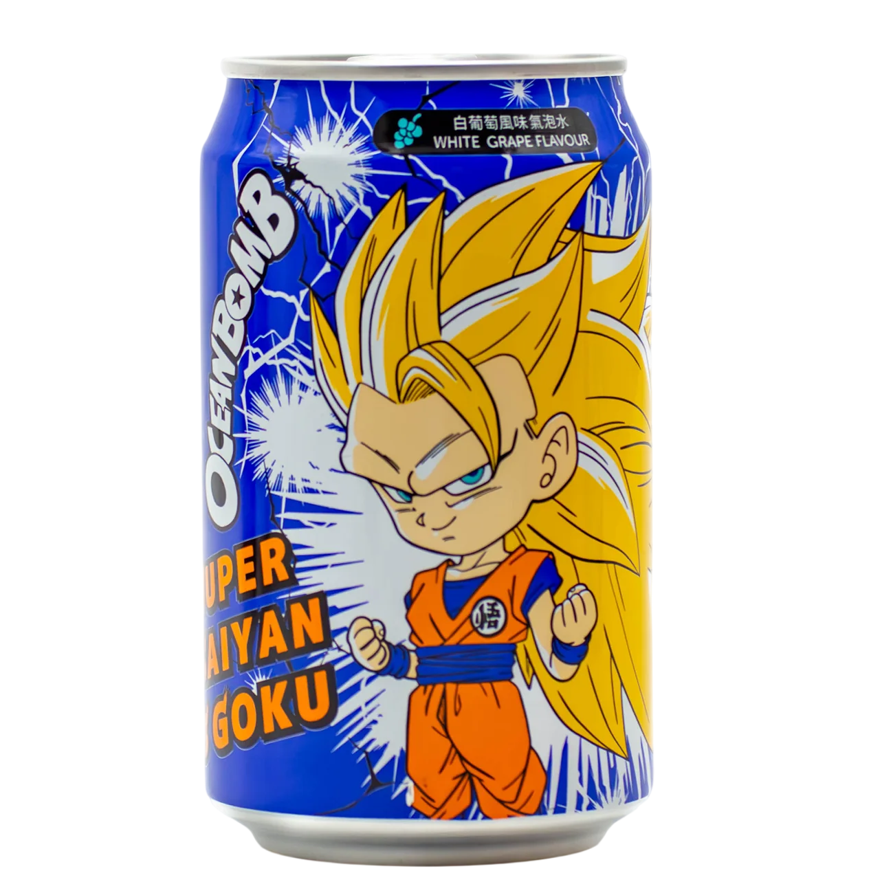 Refrigerante Dragon Ball Sabor uva branca SUPER SAIYAN GOKU Ocean Bomb